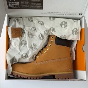 Timberland Premium 6” Lace Waterproof Wheat Boots Mens Size 10 NEW w/ Box